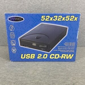 Dynex External CD-RW Drive Black 52x32x52x USB 2.0 DX-ECDRW100